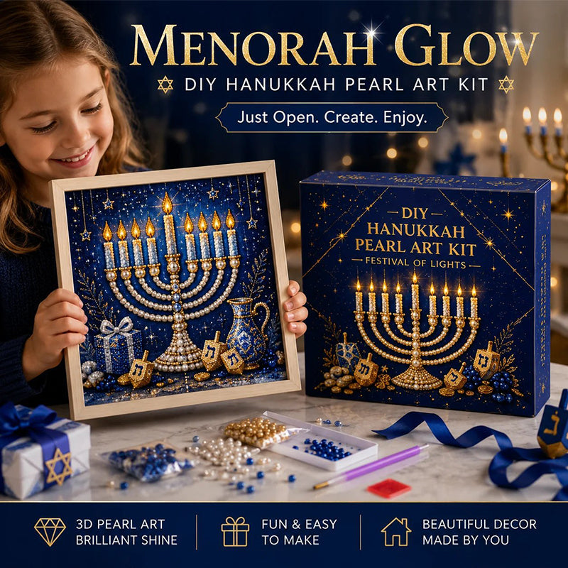 Gjør-det-selv-sett for hanukka-perlekunst med treramme