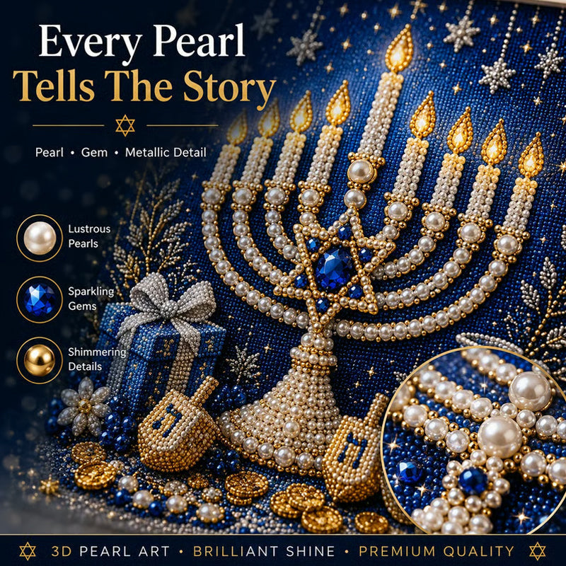 Gjør-det-selv-sett for hanukka-perlekunst med treramme