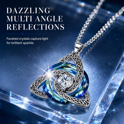 💎 Keltisk knute halskjede – hjerteformet zirkon, 12 farger, justerbar kjetting. Elegant gave til henne! ✨💖