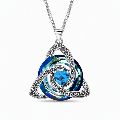 💎 Keltisk knute halskjede – hjerteformet zirkon, 12 farger, justerbar kjetting. Elegant gave til henne! ✨💖