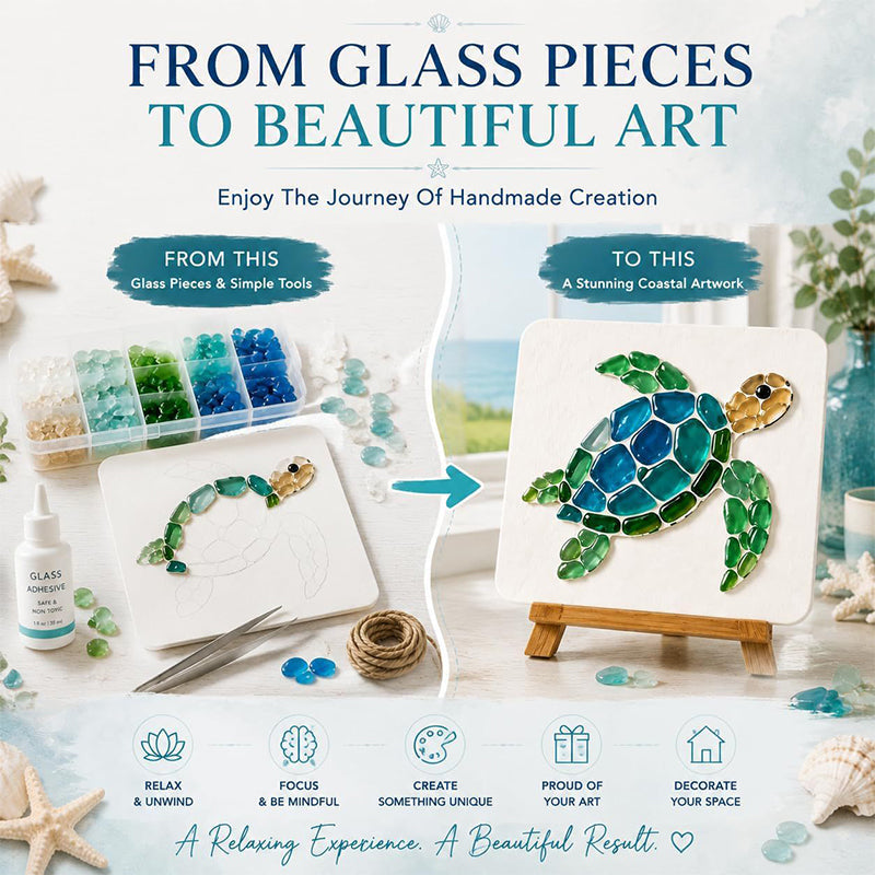 DIY sjøglass havmosaikk kunstsett