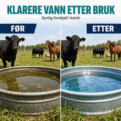 Hurtigoppløselige rengjøringstabletter for vanntanker til husdyr