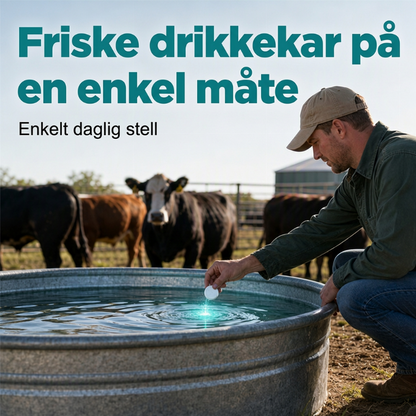 Hurtigoppløselige rengjøringstabletter for vanntanker til husdyr