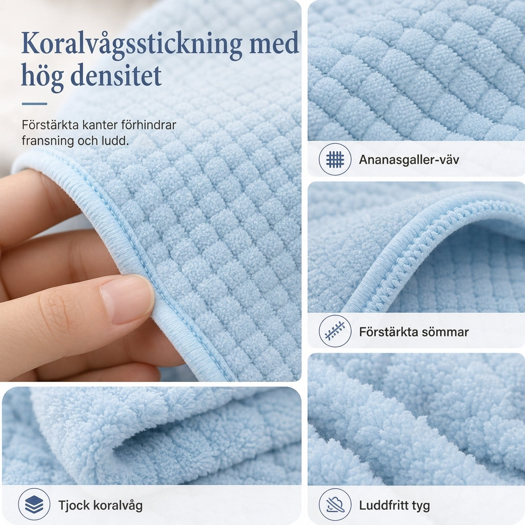 🍍 50 % RABATT NÅ! 💇‍♀️ Hårfønerhåndkle i korallfleece – hurtigtørkende, seks ganger så absorberende og ergonomisk turban ✨