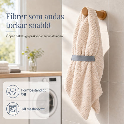 🍍 50 % RABATT NÅ! 💇‍♀️ Hårfønerhåndkle i korallfleece – hurtigtørkende, seks ganger så absorberende og ergonomisk turban ✨