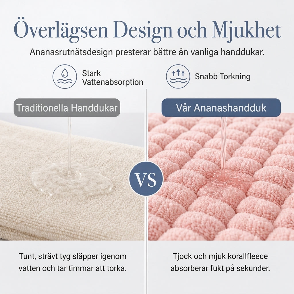 🍍 50 % RABATT NÅ! 💇‍♀️ Hårfønerhåndkle i korallfleece – hurtigtørkende, seks ganger så absorberende og ergonomisk turban ✨
