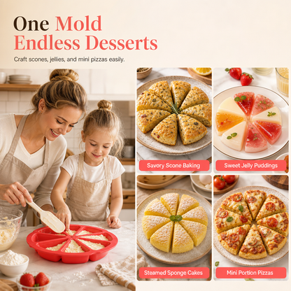 🥧 Silikon sconeform med 8 rom – non-stick, varmebestandig, perfekte trekantede bakverk. Enkel å rengjøre! ✨🧁