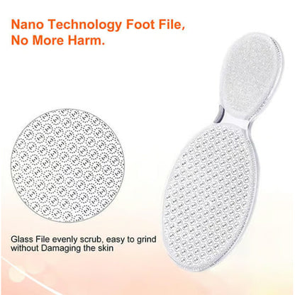 Eksfolierende fotfil i nanoglass med etui