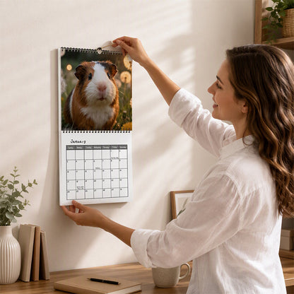🗓️🔥2027 Morsom og søt veggkalender med marsvin