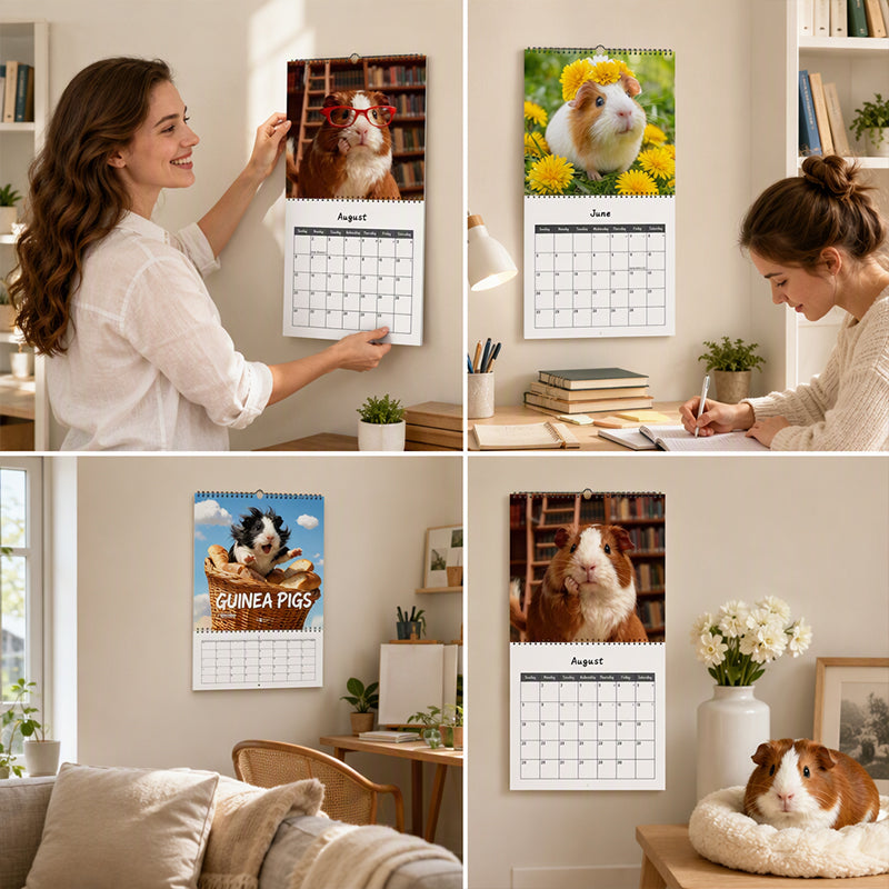 🗓️🔥2027 Morsom og søt veggkalender med marsvin