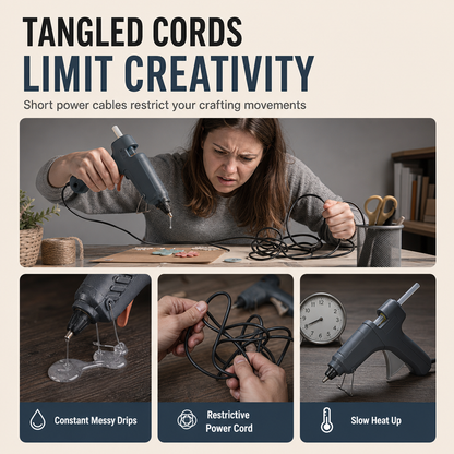Oppladbar, trådløs mini-limpistol for hobby og DIY