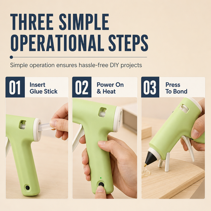 Oppladbar, trådløs mini-limpistol for hobby og DIY