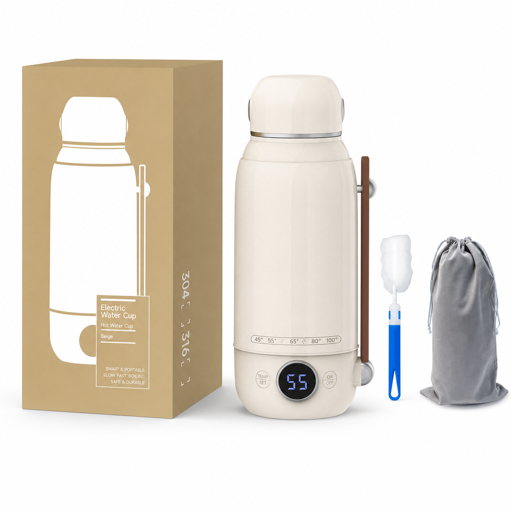 ✨ 800 ml reisevannkoker med temperaturkontroll – trygt varmt vann når du er på farten