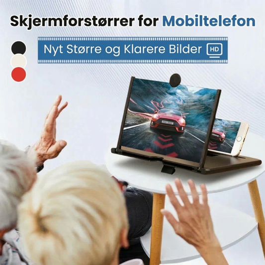 📱 50 % RABATT! 👀 Unngå anstrengte øyne – skjermforstørrer for mobiltelefon, stor bildevisning, kompakt, praktisk for filmtitting