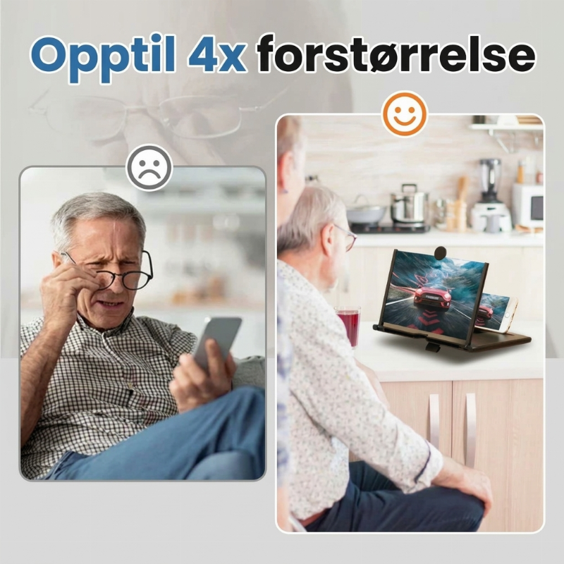 📱 50 % RABATT! 👀 Unngå anstrengte øyne – skjermforstørrer for mobiltelefon, stor bildevisning, kompakt, praktisk for filmtitting