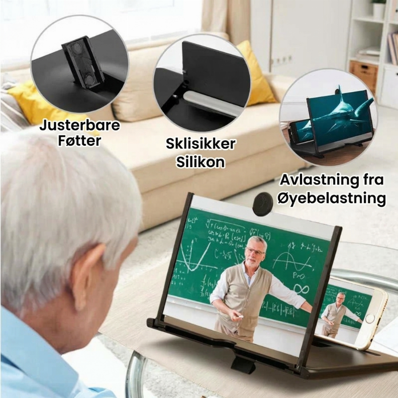 📱 50 % RABATT! 👀 Unngå anstrengte øyne – skjermforstørrer for mobiltelefon, stor bildevisning, kompakt, praktisk for filmtitting