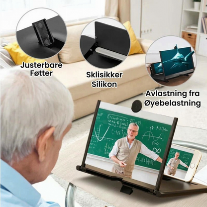📱 50 % RABATT! 👀 Unngå anstrengte øyne – skjermforstørrer for mobiltelefon, stor bildevisning, kompakt, praktisk for filmtitting