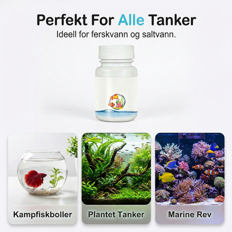 Umiddelbar klorfjerner for akvarier