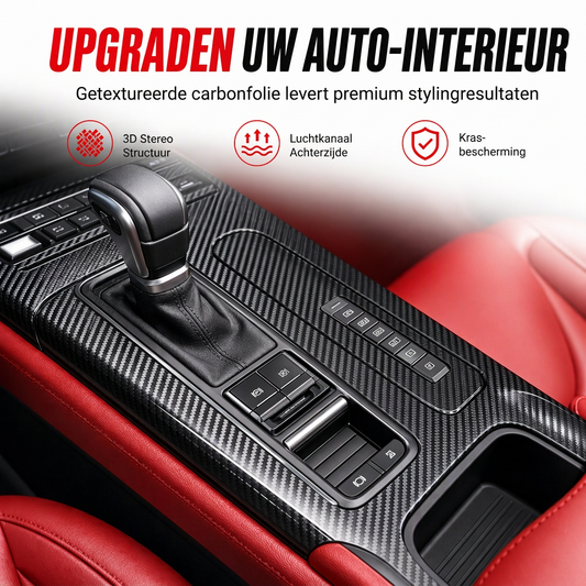 ⏰🔥BEGRENSET TID: bare 129 kr!🚗Interiørfolie i karbon-look — Selvklebende ✨
