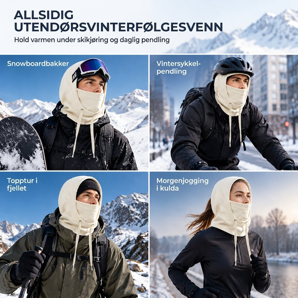 Varm vinterbalaklava for utendørs skiturer
