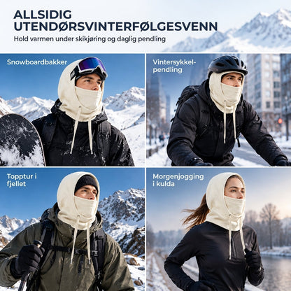 Varm vinterbalaklava for utendørs skiturer