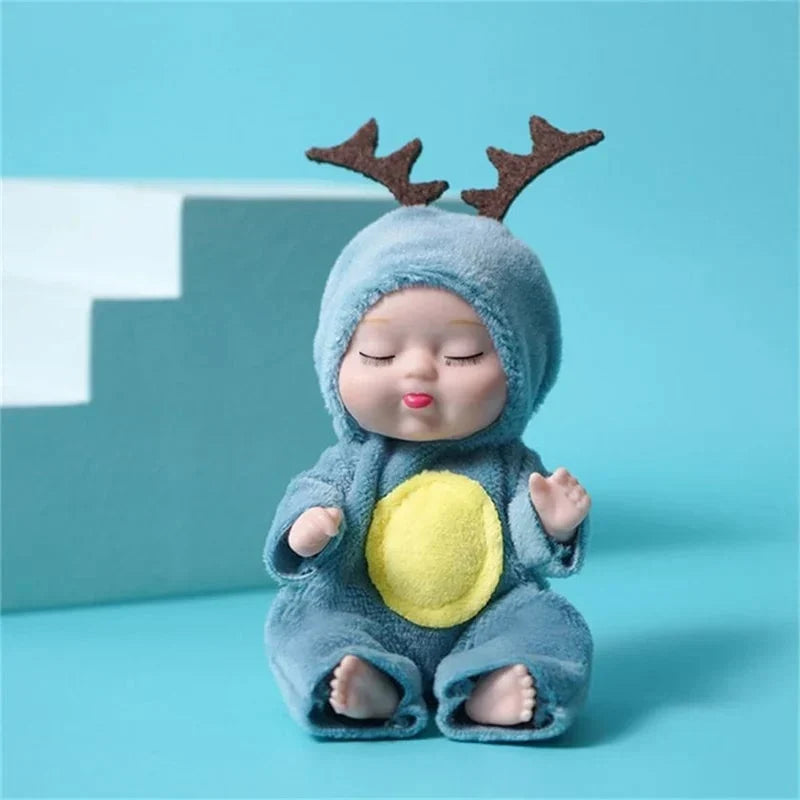 👶 Gavesett med Reborn-babydukker kledd i dyrekostymer! Søte ansikter på sovende babyer · Sett med 6 dukker i gaveeske