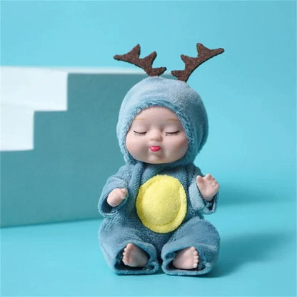 👶 Gavesett med Reborn-babydukker kledd i dyrekostymer! Søte ansikter på sovende babyer · Sett med 6 dukker i gaveeske