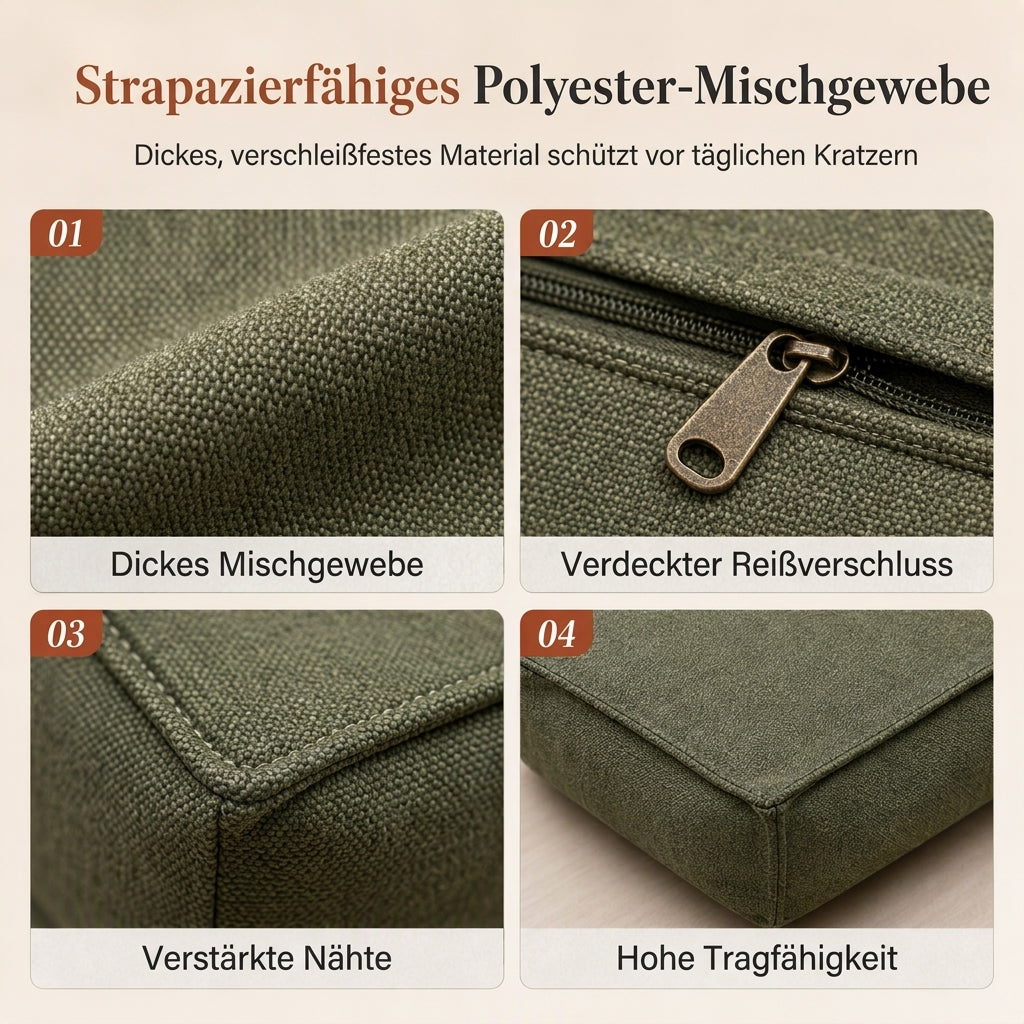 📢 50 % RABATT! 🧺 Oppbevaringspuff-trekk – Stor glidelås, vaskbar og 45 x 45 x 23 cm ✨