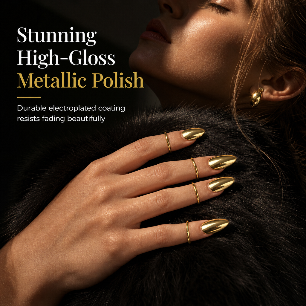 💅Justerbare negleringer i metall til fingertuppene