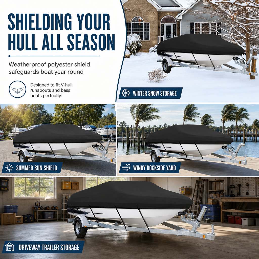 🎃 HALLOWEEN-TILBUD: 50 % RABATT! 🚤🌧️ Si farvel til regn, snø og værskader! 💪 Premium vanntett båttrekk for V-skrogbåter – rivebestandig, værbestandig og med ekstra sterke festestropper! ⚓✨