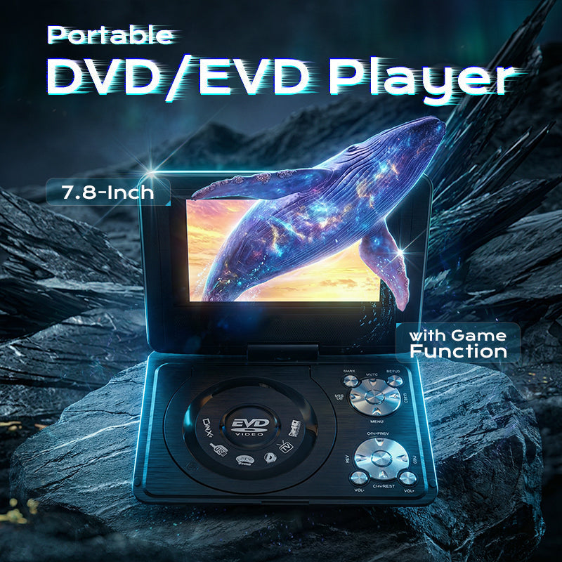 🔥 50 % rabatt – Kun i begrenset tid｜🎬 Bærbar DVD-spiller – 7-tommers dreibar skjerm – innebygd batteri – spillfunksjon