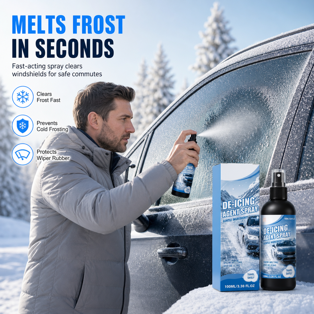 ❄️ Isfjerningsspray for frontruter – Rask frostfjerner for vinterkjøring