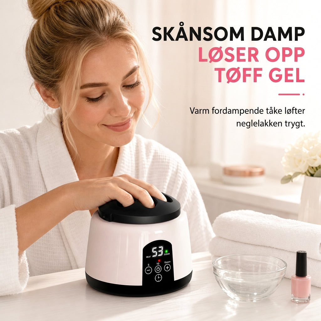 36 W elektrisk dampapparat for fjerning av gelneglelakk – hvit/rosa