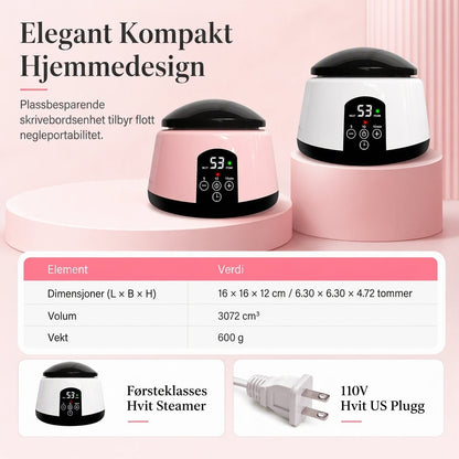 36 W elektrisk dampapparat for fjerning av gelneglelakk – hvit/rosa