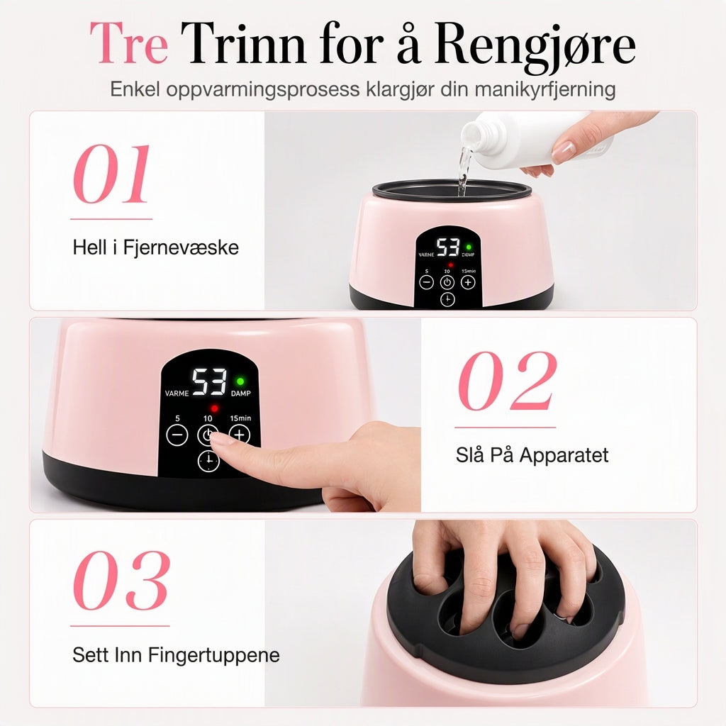 36 W elektrisk dampapparat for fjerning av gelneglelakk – hvit/rosa