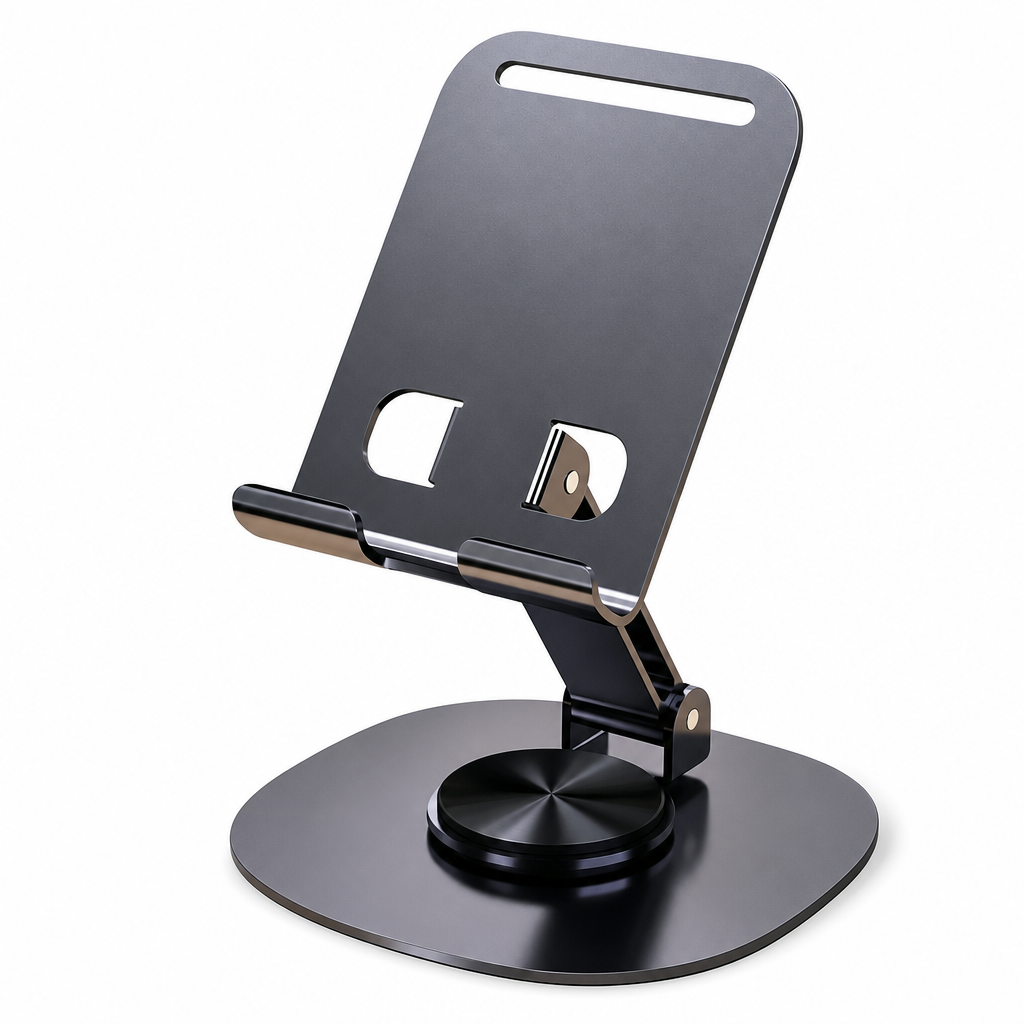 📢📢 50 % RABATT✨ Premium telefonstativ i helmetall – 360° roterende bordholder