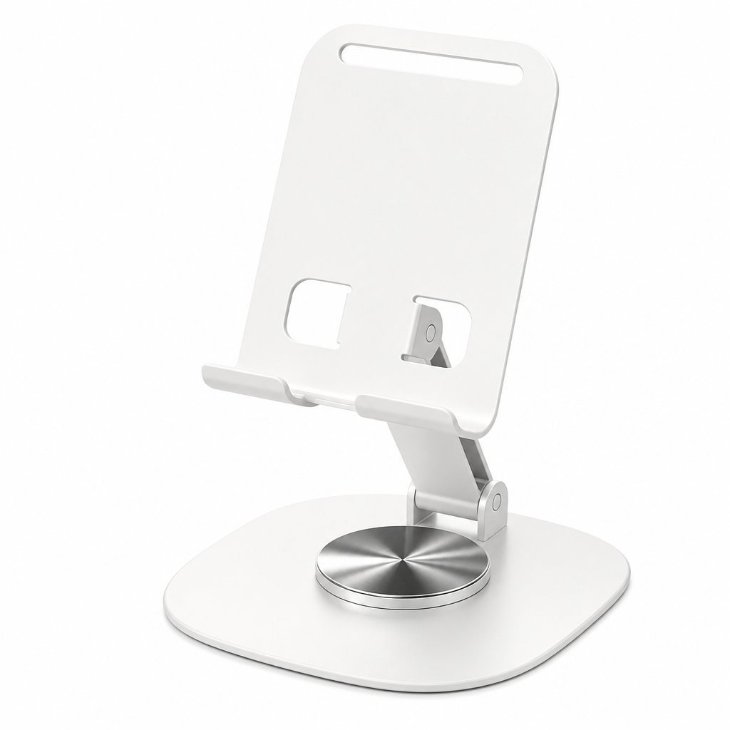 📢📢 50 % RABATT✨ Premium telefonstativ i helmetall – 360° roterende bordholder