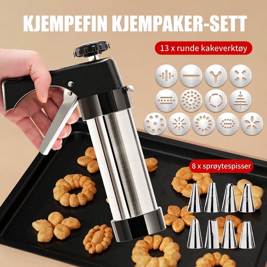 🔥SPESIALTILBUD 50 % RABATT🔥Kakeform i rustfritt stål med 13 skiver og 8 dyser