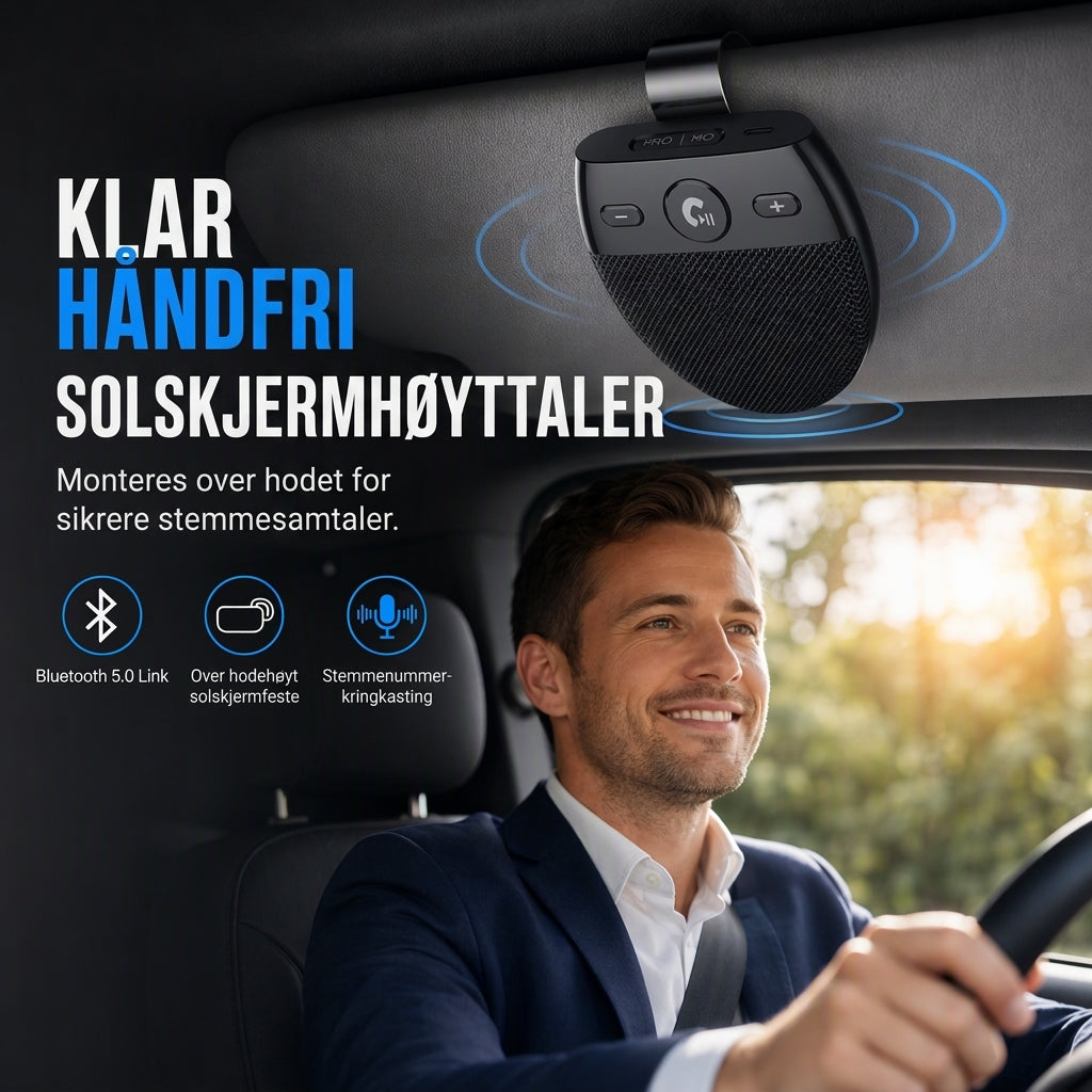 🚗🔊 SP11 Bil Solskjerm Bluetooth Høyttaler – Håndfri & Vibrasjonsstyrt ✨