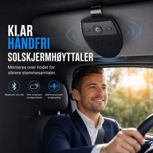 🚗🔊 SP11 Bil Solskjerm Bluetooth Høyttaler – Håndfri & Vibrasjonsstyrt ✨