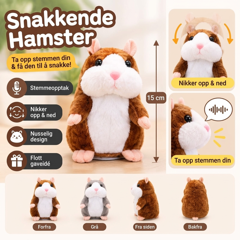 🐹 PRATENDE HAMSTER - GJENT DET DU SIER & AUTOMATISK HODESVINGING FUN 🎁