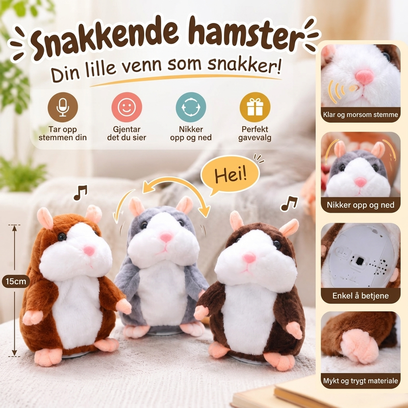 🐹 PRATENDE HAMSTER - GJENT DET DU SIER & AUTOMATISK HODESVINGING FUN 🎁