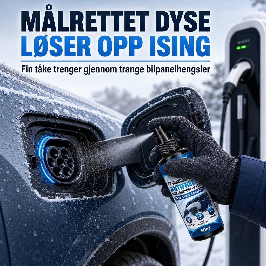 ❌ Avfrostning av ladeportklaff for elbiler – Målrettet spray for fjerning av is om vinteren