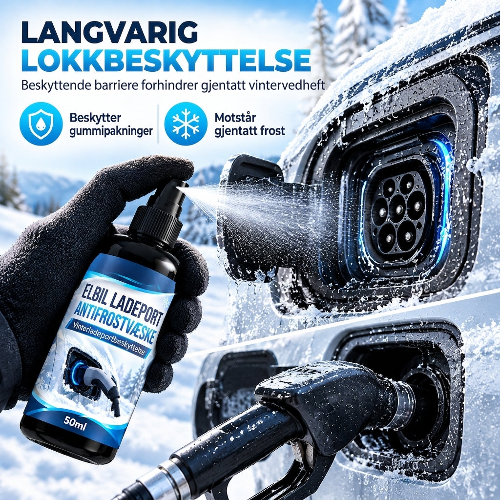 ❌ Avfrostning av ladeportklaff for elbiler – Målrettet spray for fjerning av is om vinteren