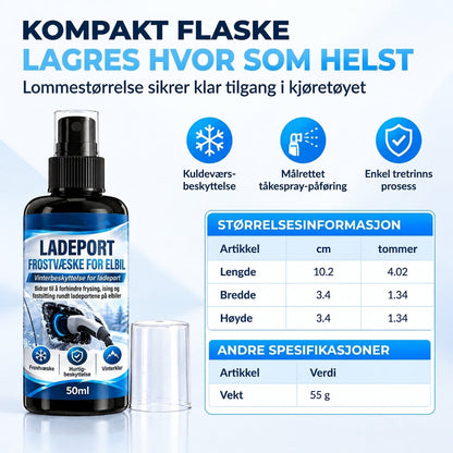 ❌ Avfrostning av ladeportklaff for elbiler – Målrettet spray for fjerning av is om vinteren