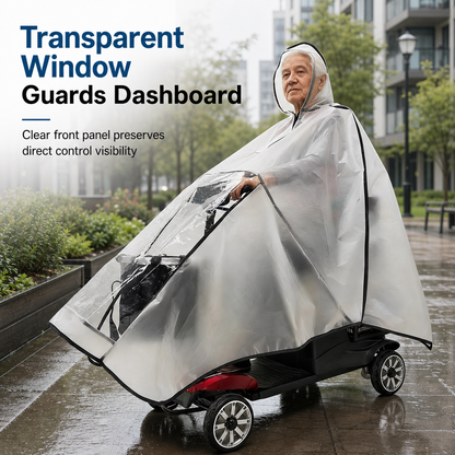 🌧️ SALG! Tykkere vanntett poncho for mobilitetsscootere – holder fører og kjøretøy tørre i regnvær