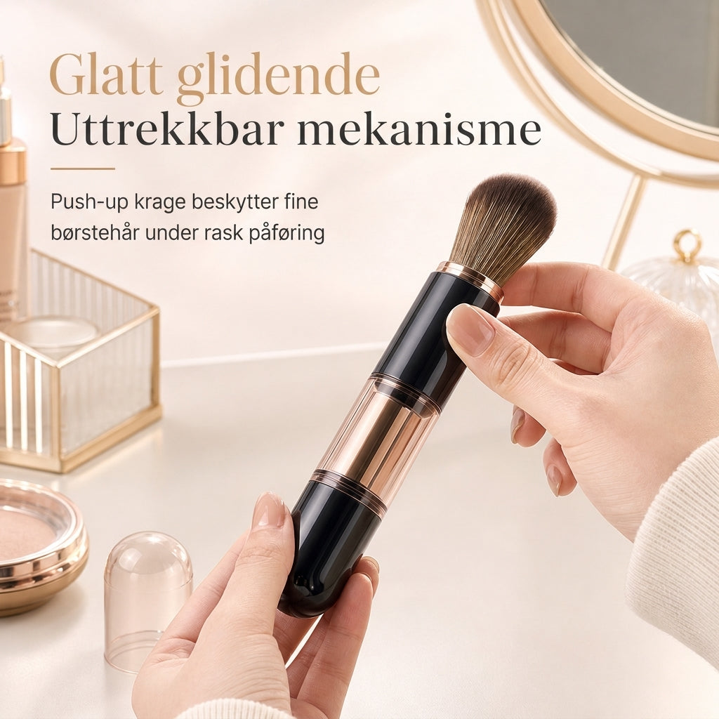✨ 50 % RABATT! 💄 6-i-1-s makeupbørste – for pudder, rouge og lepper, praktisk å ha med seg 💋