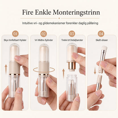 ✨ 50 % RABATT! 💄 6-i-1-s makeupbørste – for pudder, rouge og lepper, praktisk å ha med seg 💋