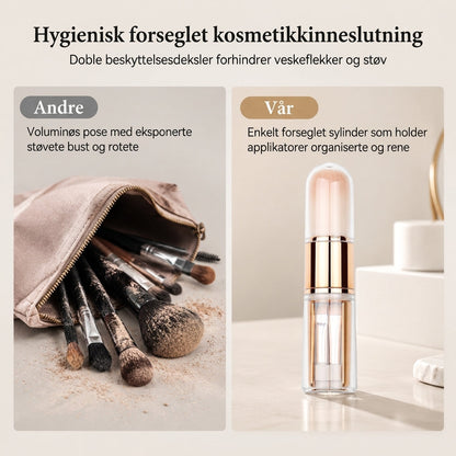 ✨ 50 % RABATT! 💄 6-i-1-s makeupbørste – for pudder, rouge og lepper, praktisk å ha med seg 💋