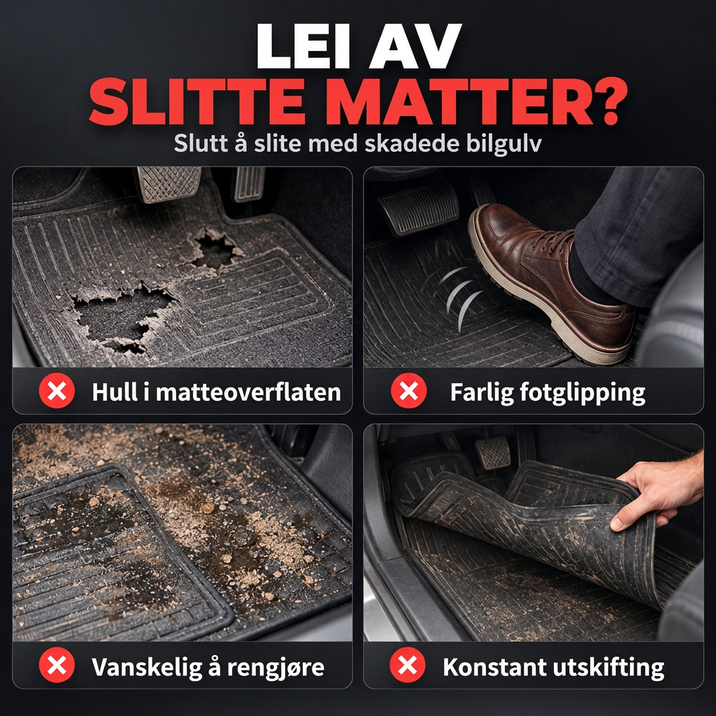 Slitesterk hælbeskytter til bilmatter – universal reparasjonsplate